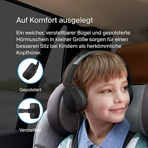 Belkin SoundForm Mini On-Ear-Kopfhörer mit Kabel für Kinder, Over-Ear-Headset mit integriertem Mikrofon für die Schule, für Reisen und zum Spielen, für Geräte mit 3,5-mm-Klinkenanschluss - Schwarz 5