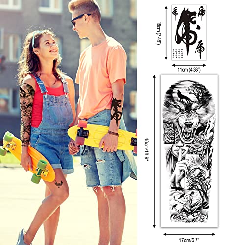 Aresvns Japanese Temporary Tattoo For Men And Women 23 Sheets,Christmas Sleeve Tattoos And Half Arm Tattoos For Adults,Waterproof Fake Tattoos That Look Real And Last Long Christmas Gift #TOP1