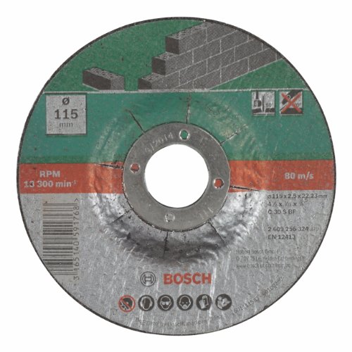 Bosch 2609256324 DIY Trennscheibe Stein 115 mm ø x 2.5 mm gekröpft