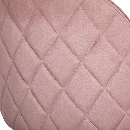 Yaheetech Velvet Dining Chairs Accent Kitchen Chair Living Room Chair For Vanity/Makeup/Leisure Upholstered Side Chairs With Soft Velvet Seat Backrest Metal Legs Set Of 2, Pink #TOP6
