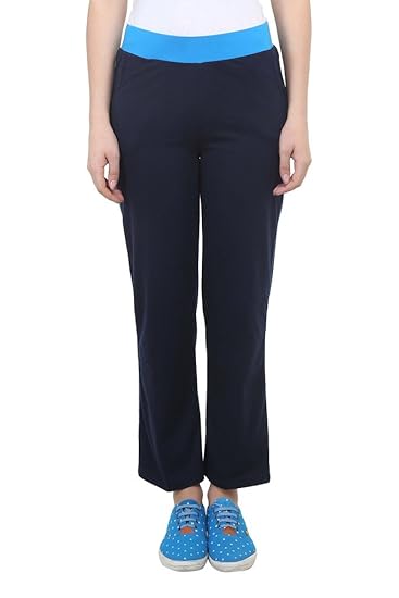 Black Cotton Blend Trackpant for Women-F3-LOWER