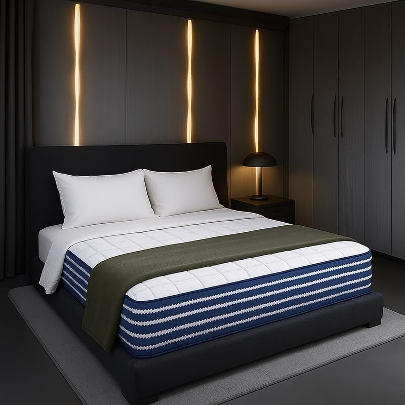 Image of SLEEPSPA Ortho Pocket with SrtX Tech.10 inch Double Size Pocket Spring Mattress (78x48 Inches) Hotel Like Comfort, Foam Quilt, Soft & Comfortable Bed Mattresses for Light Sleepers, 10 Year Warranty
