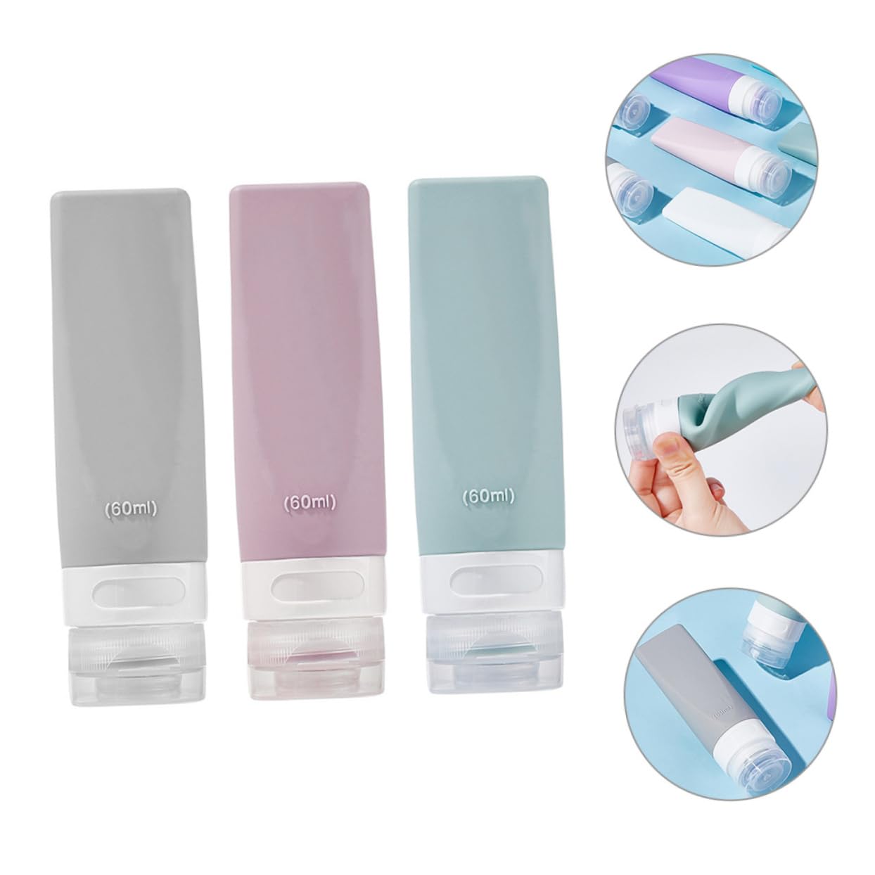FOMIYES 5 Set Di Flaconi Per Cosmetici Liquidi Da Viaggio Flaconi Per Lozione Contenitori Per Shampoo Da Viaggio in Silicone 3 Pezzi*5