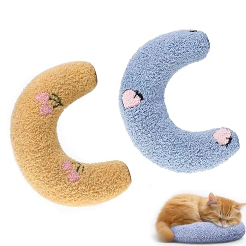 UZYXC 2 Cuscini Rilassanti per Gatti con Valeriana, Cuscino in Peluche con Erba Gatta, Aiuta a Ridurre l'Ansia e a Dormire Meglio, Morbido e Lavabile, Colori Vivaci