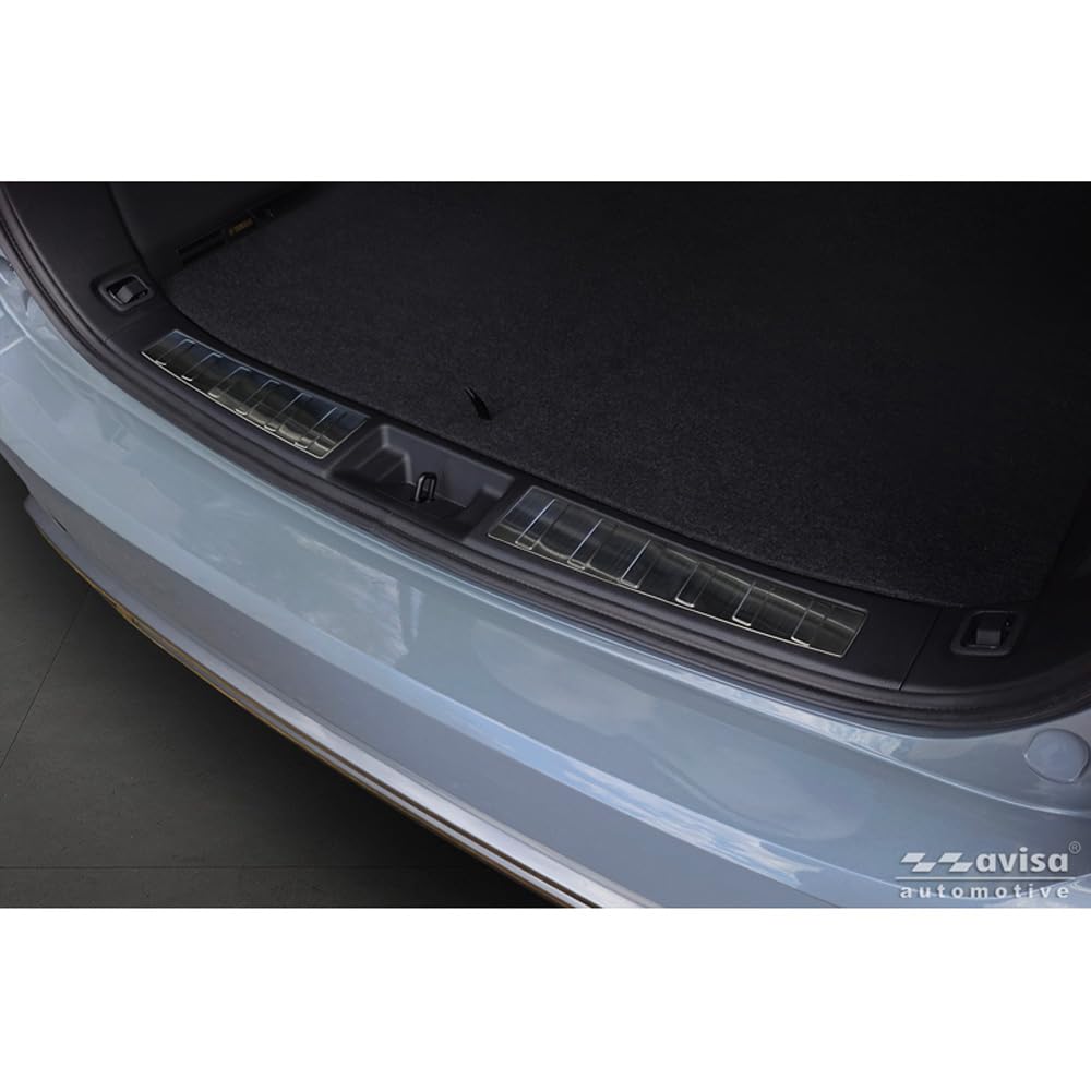 Avisa Black Stainless Steel Inner Rear bumper protector compatible with Mitsubishi Outlander IV Facelift 2025- 'Ribs'