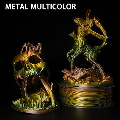 Image of 3D Printer Filament, PLA Filament 1.75mm, Vintage Metal Rainbow PLA Filament, + /- 0.02mm, 3D Printing Filament 1kg /2.2lbs