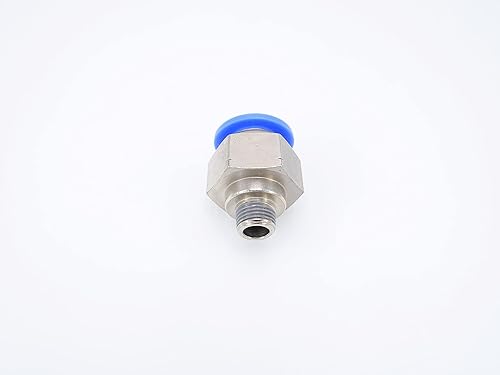 Vista 16 de Empuje para conectar conexión de tubo de 1/8" OD x 1/4" macho NPT rosca, línea de agua recta macho neumática, conectores de empuje rápido