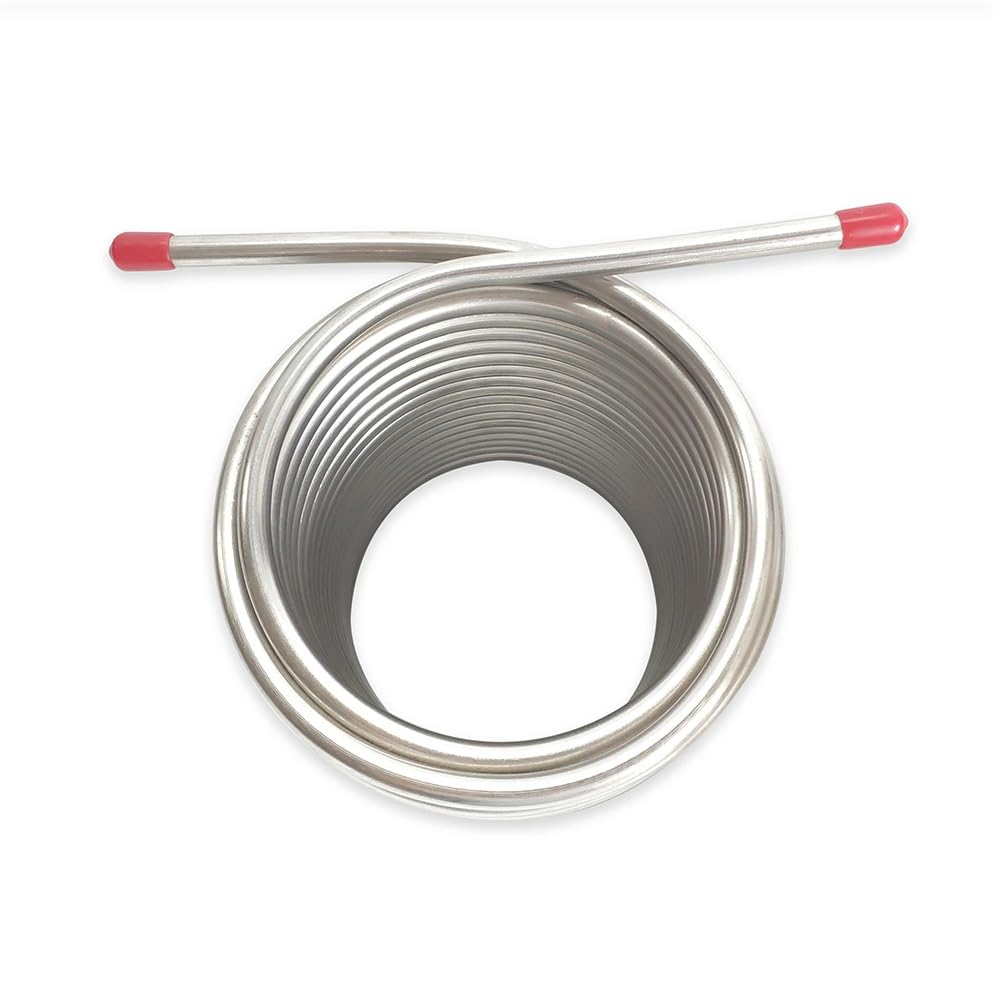 Serpentín de enfriamiento del refrigerador del mosto de la longitud del 14m, acero inoxidable 304 de la categoría alimenticia, serpentín de enfriamiento al aire libre de la cerveza de la incubadora