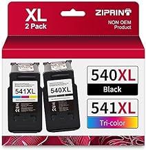 ZIPRINT 540 541 XL Druckerpatronen Kompatibel für Canon Druckerpatronen 540 541 PG-540 XL CL-541 für Canon Pixma TS5150 MG3650 MG3650s MG4250 MG3150 MG3250 MX475 TS5151(2-Pack)