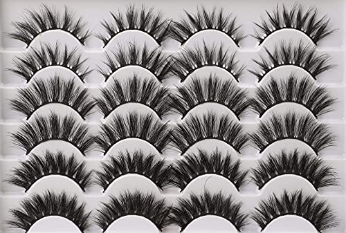 12 Pairs 3D False Eyelashes Cat Eye Fluffy Long Fake Eyelashes 3 Styles Mixed Natural Wispy Strip Faux Mink Lashes Pack Reusable Handmade Eye Lashes by Yawamica