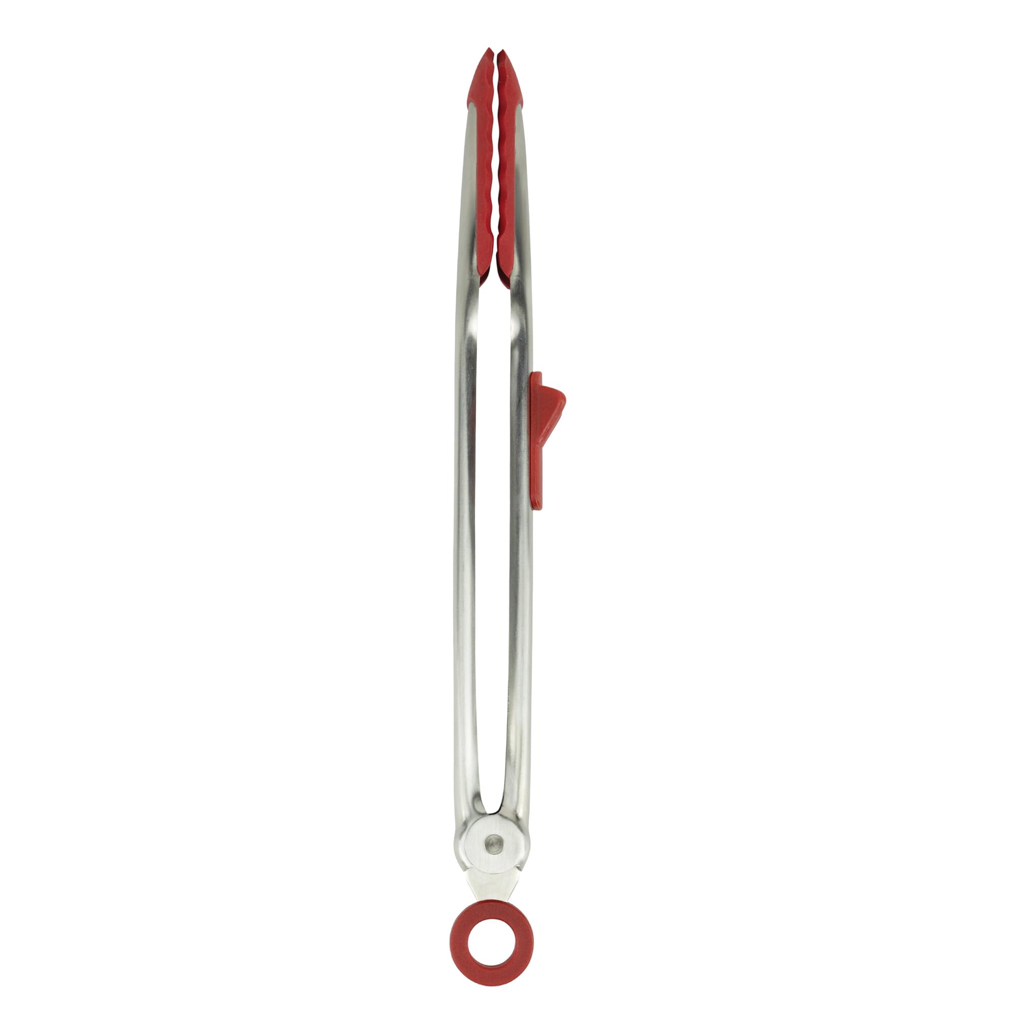 Tovolo Tip Top Tongs, Easy-Grip Kitchen Tongs for Cooking with Silicone Tips, Easy Locking Mechanism, Cooking Utensil with Resting Foot, Heat-Resistant & BPA-Free Silicone Tips
