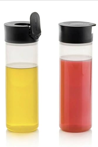Tupperware Juego de 2 botellas Squeeze It de 12 oz. Dispensadores de condimentos líquidos y herméticos