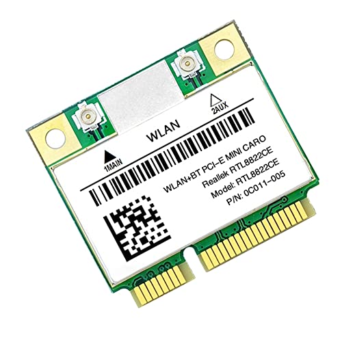 Adririv RTL8822CE Tarjeta WiFi 1200Mbps 2.4G+5Ghz 802.11AC Rojo Mini PCIe Bluetooth 5.0 Soporte Laptop/PC 10/11