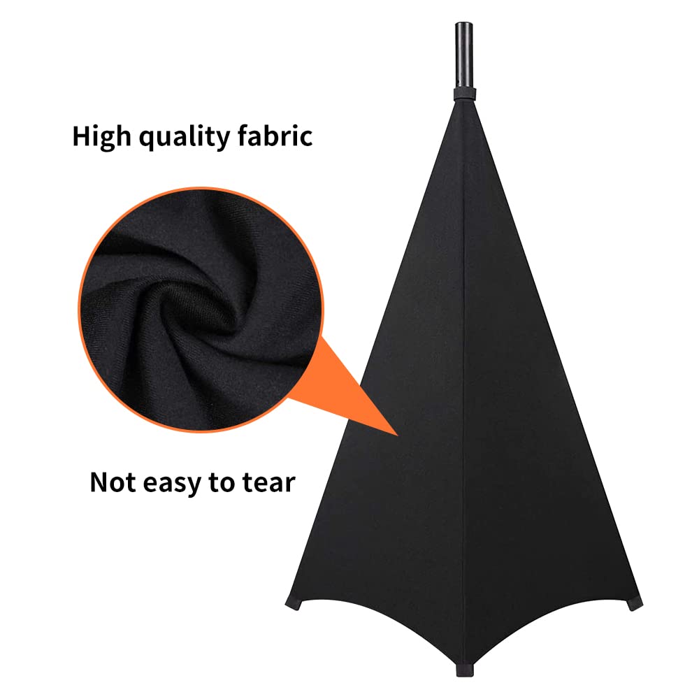 WANGCL Funda para soporte de altavoz, trípode y falda de DJ, cubierta de 360 grados para iluminación de altavoces con bolsa de almacenamiento (negro, 1 unidad)