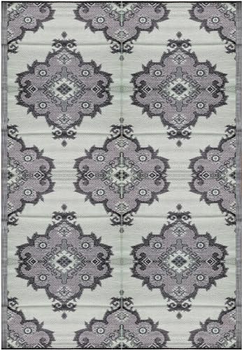 BalajeesUSA Recycled Outdoor Plastic Patio Rugs – 6x9, Grey, Green,