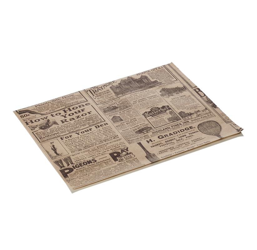 Times Brown - Set di 4000 fogli di carta per hamburger, 25 x 20 cm, 4 set da 1000 pezzi, carta grassa