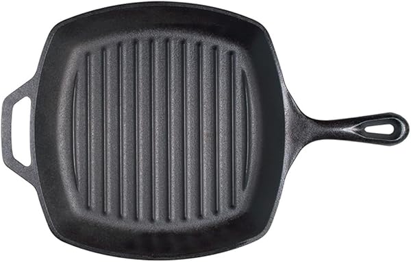 Lodge Cast Iron Grill Pan, Square, 10.5 Inch