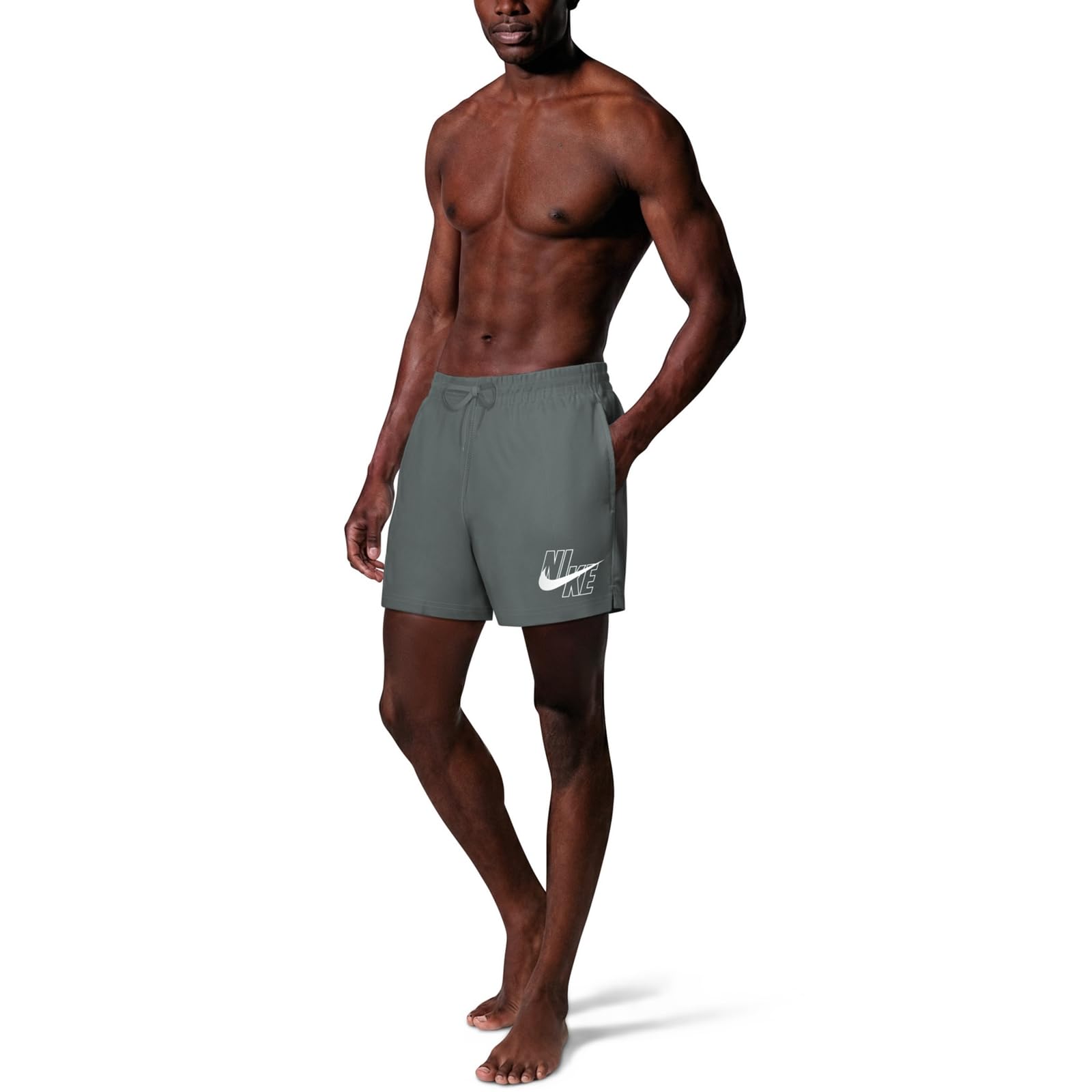 Nike Nike Swim Breaker Swim Logo 5" Volley Short Cool Grey Swim Trunks Unisex - Adulto