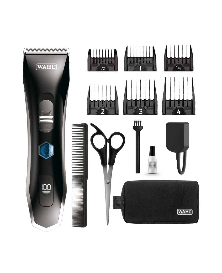 Wahl Lithium Pro Plus Cord/Cordless Hair Clipper for Men, Powerful & quiet 6,000 RPM Motor, 3.5 hours run time, Smart LED display, Convenient for Home Haircutting, 3023138
