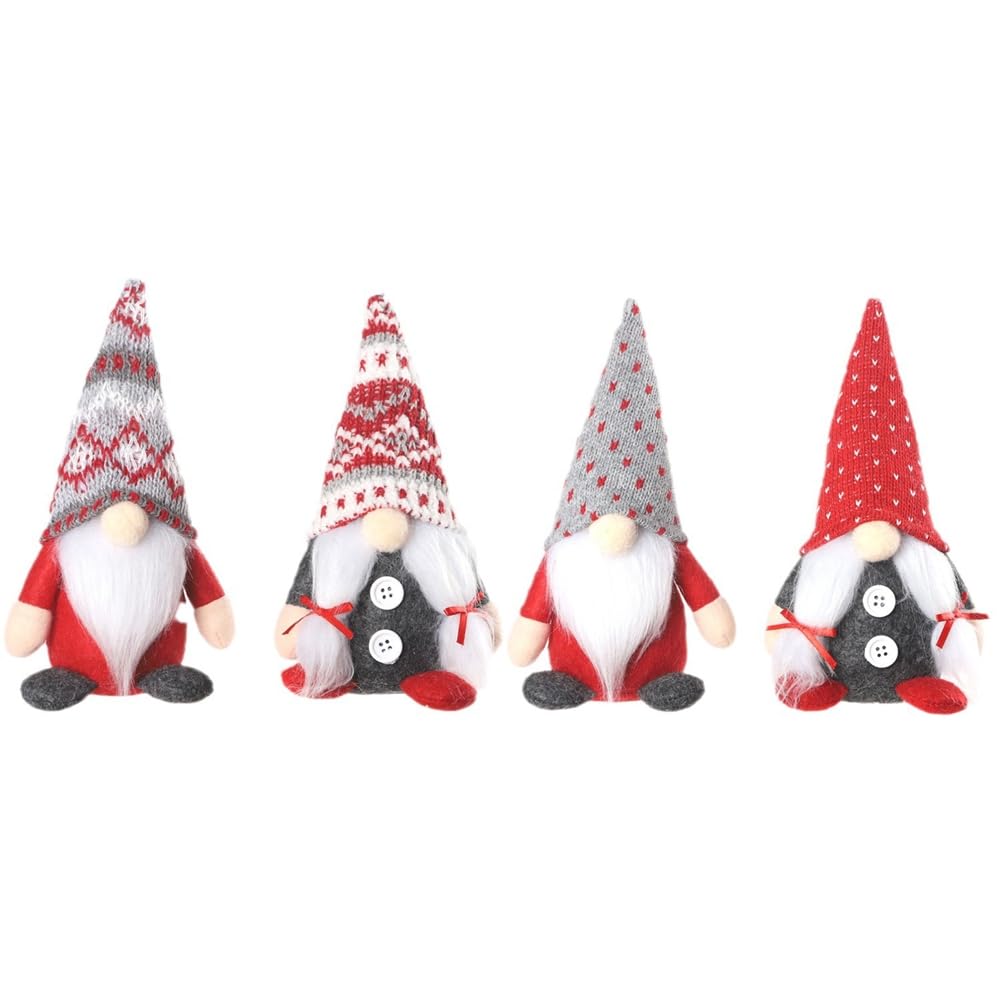 CTRLZS 4PCS Christmas Gnomes Plush Gifts Handamde Swedish Tomte Doll Reindeer Gnome Collectible Xmas Home Decorations