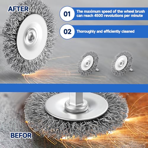 Image of Moxweyeni 40 Pcs 2 Inch Stainless Steel Wire Wheel Brushes for Drill Bits