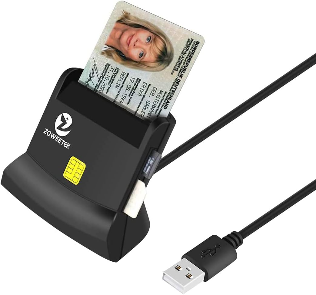 Multi-Function CAC Card Reader, Can Read DOD Military Common Access Smart Card, ID Card, SD, SDHC, SDXC, Micro SD/T-Flash, MMC, Micro SDHC, Micro SDXC and SIM