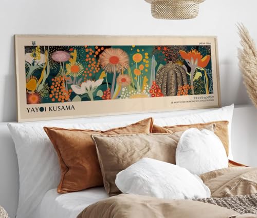 YUSUZHU Murale lungo e stretto - Poster orizzontale con paesaggio per la decorazione della casa, quadri orizzontali su tela per letto, pittura murale (35x105 cm/cornice interna)