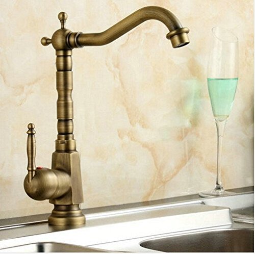 Robinet de cuisine en laiton antique mitigeur pivotant pour évier et salle de bains