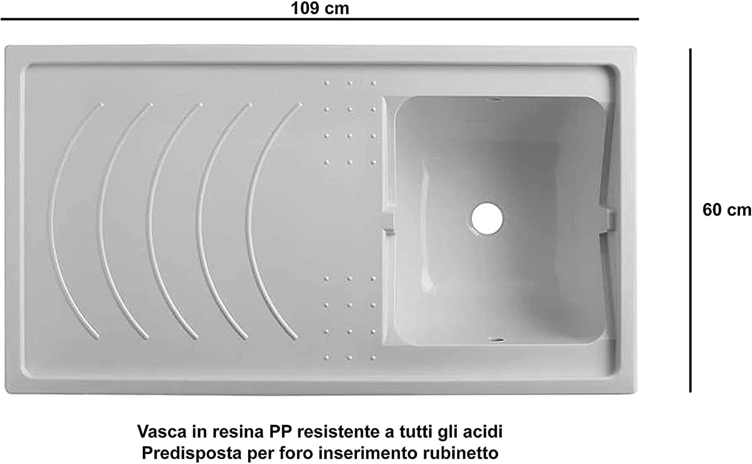 COXE 5008PAM Mobile Coprilavatrice e Lavatoio Reversibile, Resina da Esterno, Bianco