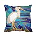 Funda de Almohada de Tiro Vidriera Composición de garzas Blancas Agua 18x18 Pulgadas Funda de Almohada Funda de Almohada Cuadrada Decorativa para el hogar Funda de cojín