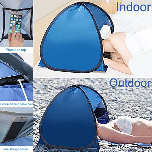 Mini Kopfzelt,Kopfstütze Zelt,Automatisches Sofortzelt, Strand Sonnenbaden Winddicht Sand Proof Sonnenschutz Tragbare Kopfstütze Zelt mit Aufbewahrungstasche zum Wandern