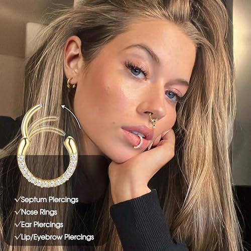 FASACCO 16G Gold Septum Rings Septum Jewelry Septum Piercing Jewelry Cute Snake Butterfly Septum Ring Daith Earrings by FASACCO - Used condition - US$14.60