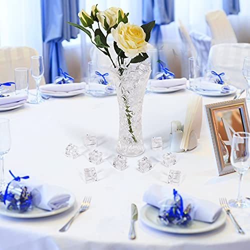 Belle Vous Klare Künstliche Eiswürfel (100 Stück) - 19mm Acryl Eiswürfel - Künstliche Plastik Eiswürfel für Hochzeiten, Vasenfüller, Tafelaufsätze, Fotorequisiten und Küchendekoration