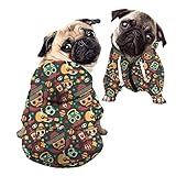 Howilath Dog Halloween Costume, Sugar Skull Cartoon Casual Pet Clothes, Day of Dead Skull Sweatshirt