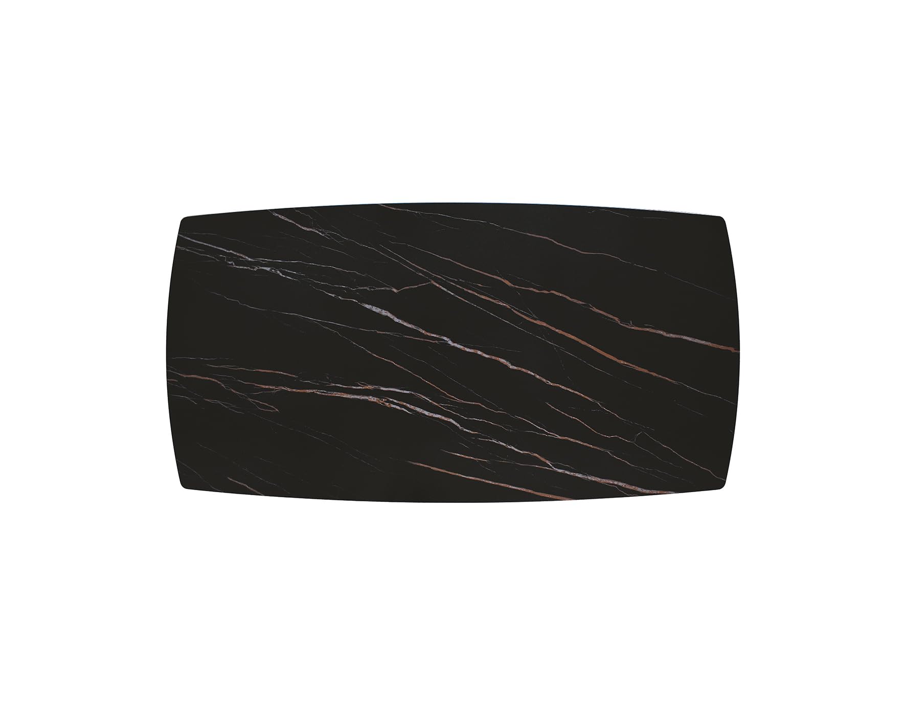 PAZZO DESIGN Tavolo Allungabile Daniele, Piano Ceramica Golden Nero, Finitura Opaca, Gambe In Metallo Bronzo, Cucina, Soggiorno, Ceramica, 160x90x76 Cm - id_2074