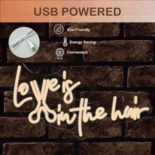 Image of Love Hair Neon Sign Barber Pole Wall Light Gift for Barber Shop Decoration