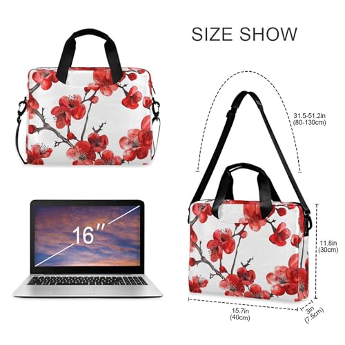 Bolsa Maletín para Laptop con Estampado Flores Roja 13-15.6" miniatura 4
