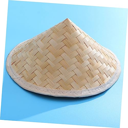 Toyvian 2Pcs Boy Girl Bamboo Sun Hats Lightweight Hats for Summer Protection Stylish Asian Design for Boys Girls for Outdoor Activities and Farming Beige3