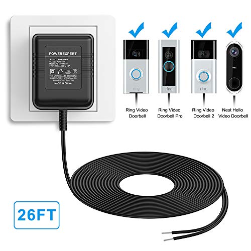 Newding 18V Power Supply Adapter 26 FT Long Cable Replacement for Ring Doorbell