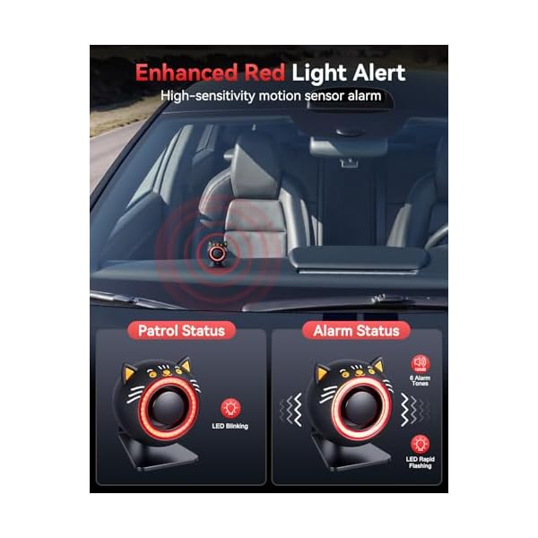 Electop 120dB Car Alarm System with Motion Sensor & Sound, Car Security System Anti-Theft Device Car Alarm with Wireless Remote & Led Light for Cars, Trucks, Suvs - Image 5