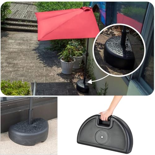 Parasol de jardín de 2 m con base de agua y toldo de acero verde resistente 8