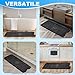 Linoows Bathtub and Shower Mats, 40x16 Inch Extra Large Non Slip Soft Bath Tub Mat with Suction Cups and Drain Holes for Bathroom Floor and Keep Tubs Clean, Machine Washable, Black