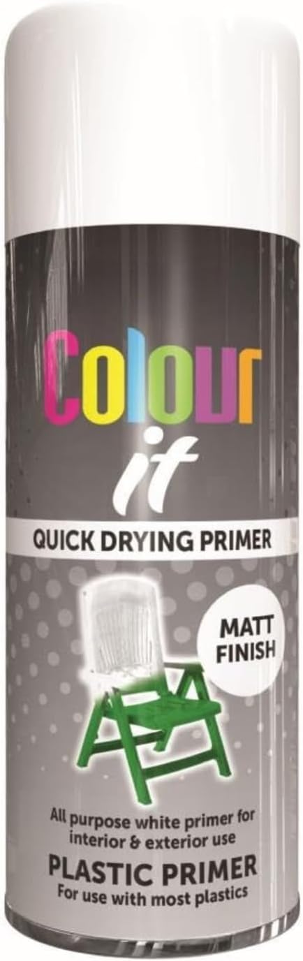 Inspired Essentials Plastic Primer All Purpose Aerosol Spray Paint 400Ml Quick Drying Spray, Fast Dry And Excellent Coverage For Metal, Wood, Plastic And More (2, )