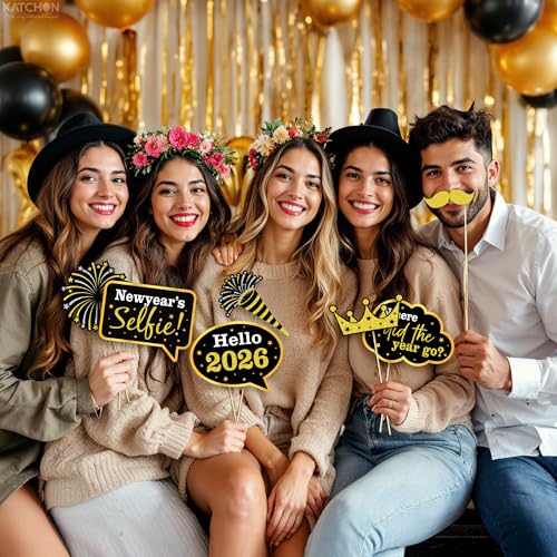 KatchOn, New Years Photo Booth Props 2026 - Pack of 36 | New Years Eve Photo Booth Props for Happy New Years Decorations 2026 | New Years Eve Party Supplies | NYE Decorations 2026, Nye Party Supplies by KatchOn - Image 6