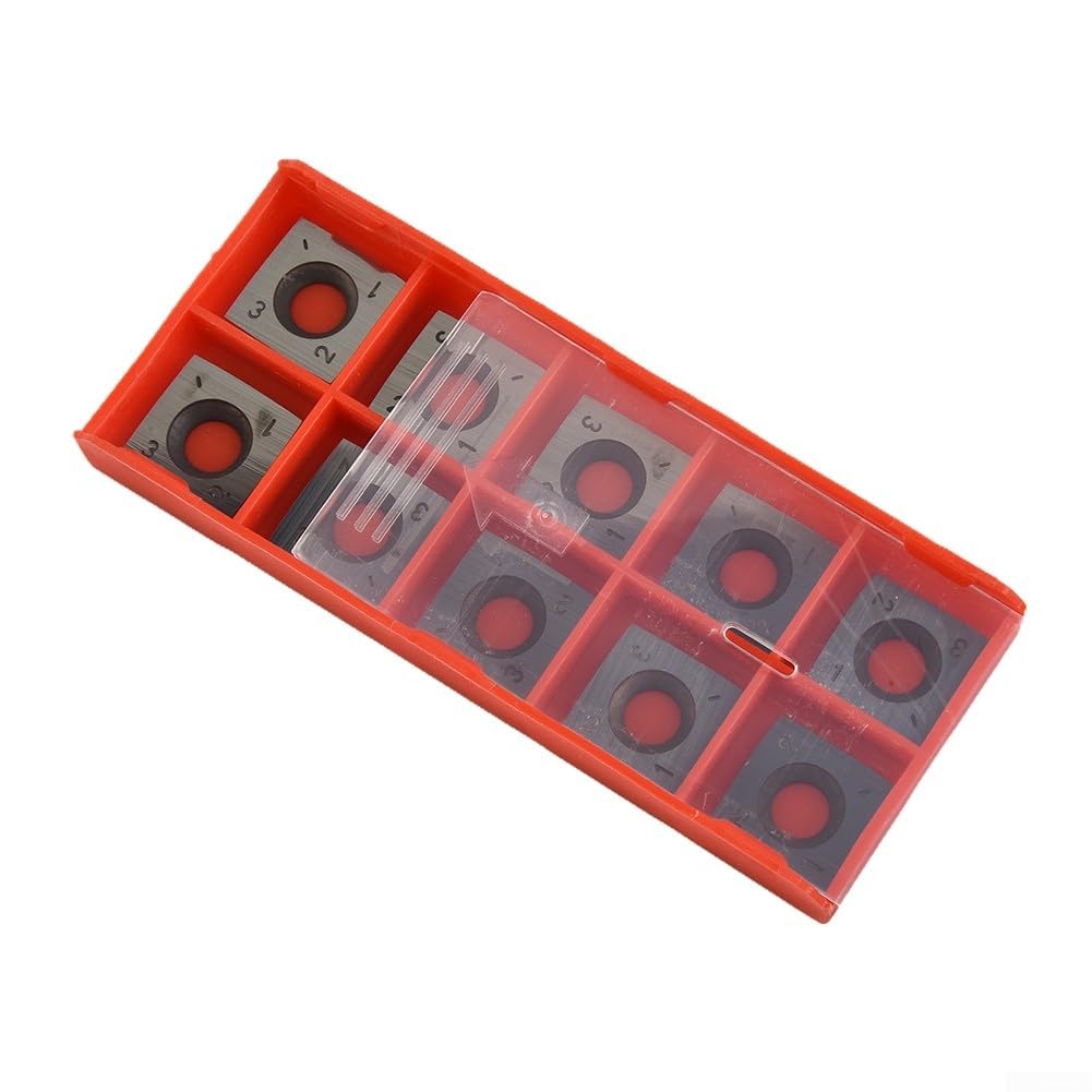 Set di 10 piastre reversibili in metallo duro 15 x 15 mm per testa pialla