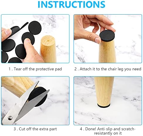OSDUE 64 Pcs Non Slip Furniture Pads Floor Protectors, Rubber Pads for Furniture Feet, Dense, Premium Chair Feet Protectors, Floor Protector Pads (38mm,32 Squares and 32 Rounds)