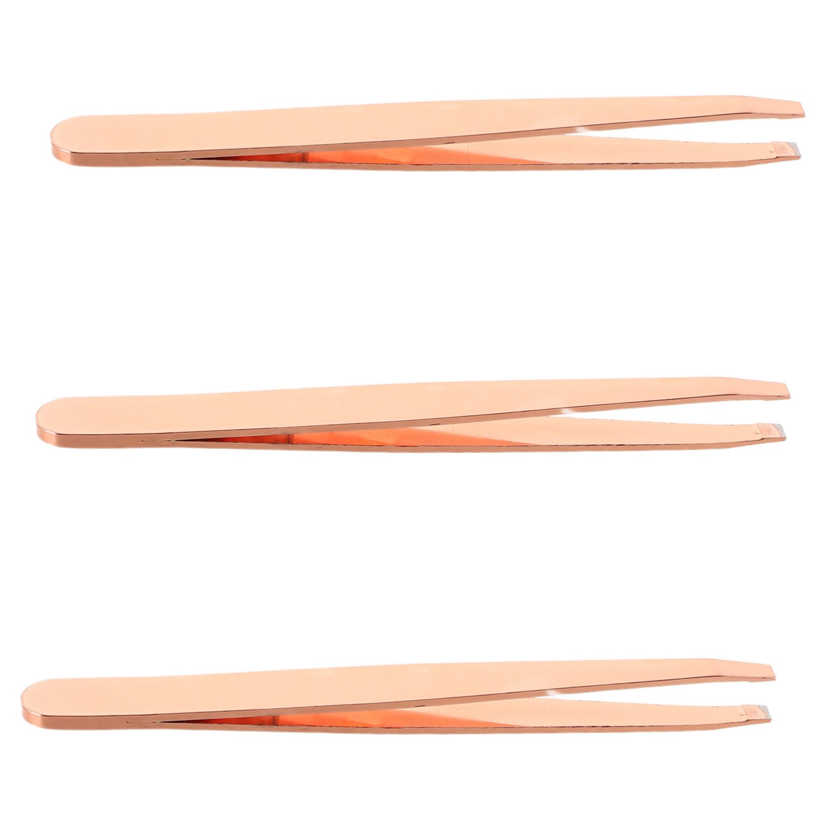 CALLARON 3pcs Stainless Steel Flat Tip Tweezers Multipurpose Precision Eyebrow Tweezers for Facial Hair Eyebrow Removing Beauty Tools for Women