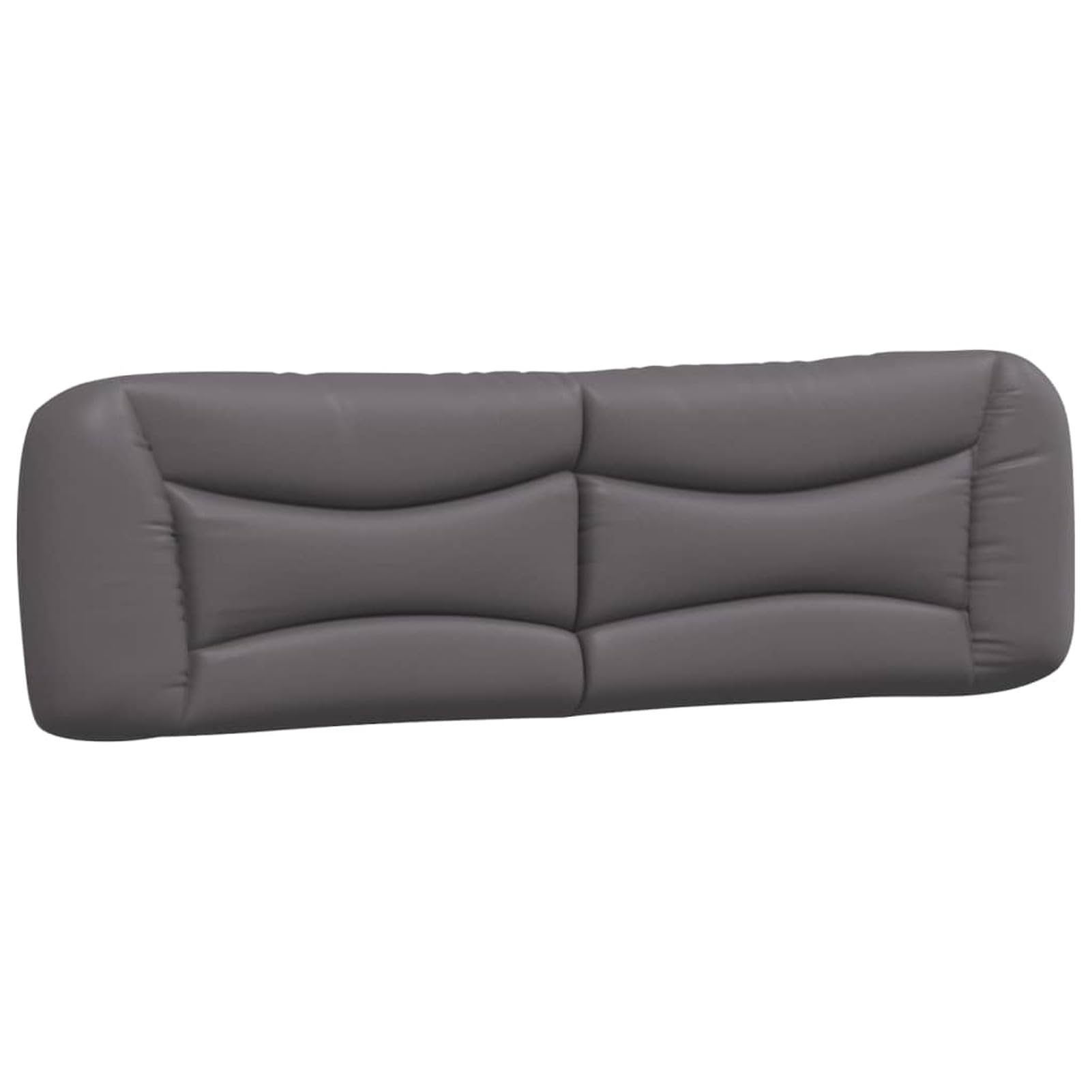 Brokky Coussin de tête de lit Gris 180 cm Similicuir,Tete de lit capitonnée,tête de lit à Poser au Sol