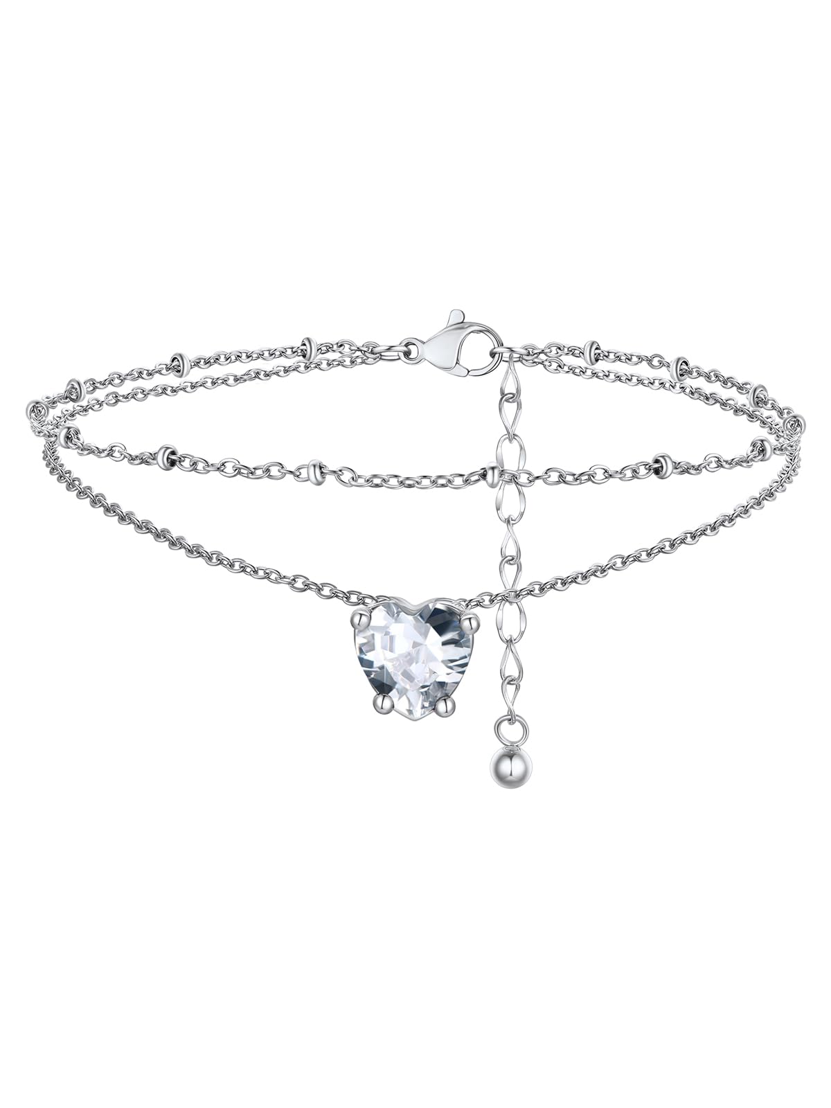 FindChic Birthstone Anklets for Women Layered Ankle Bracelets for Women