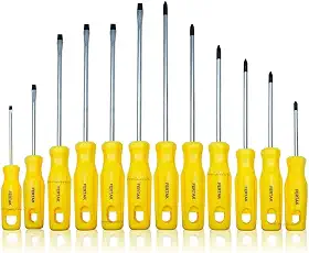 Kit Jogo Chave De Fenda E Phillips 12 Peças De Aço Profissional